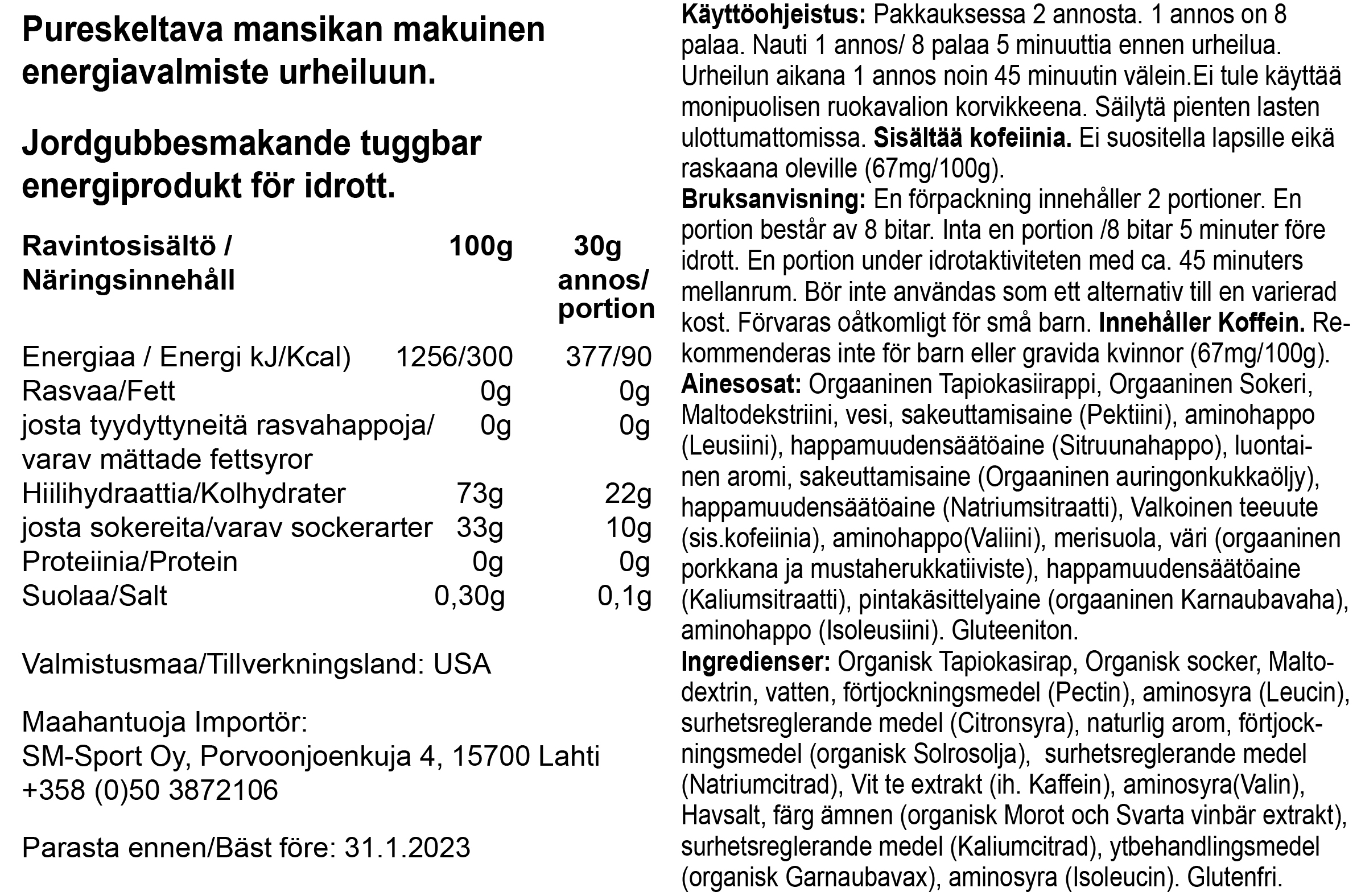 GU Energy Chews energiakarkki - Strawberry - Image 3